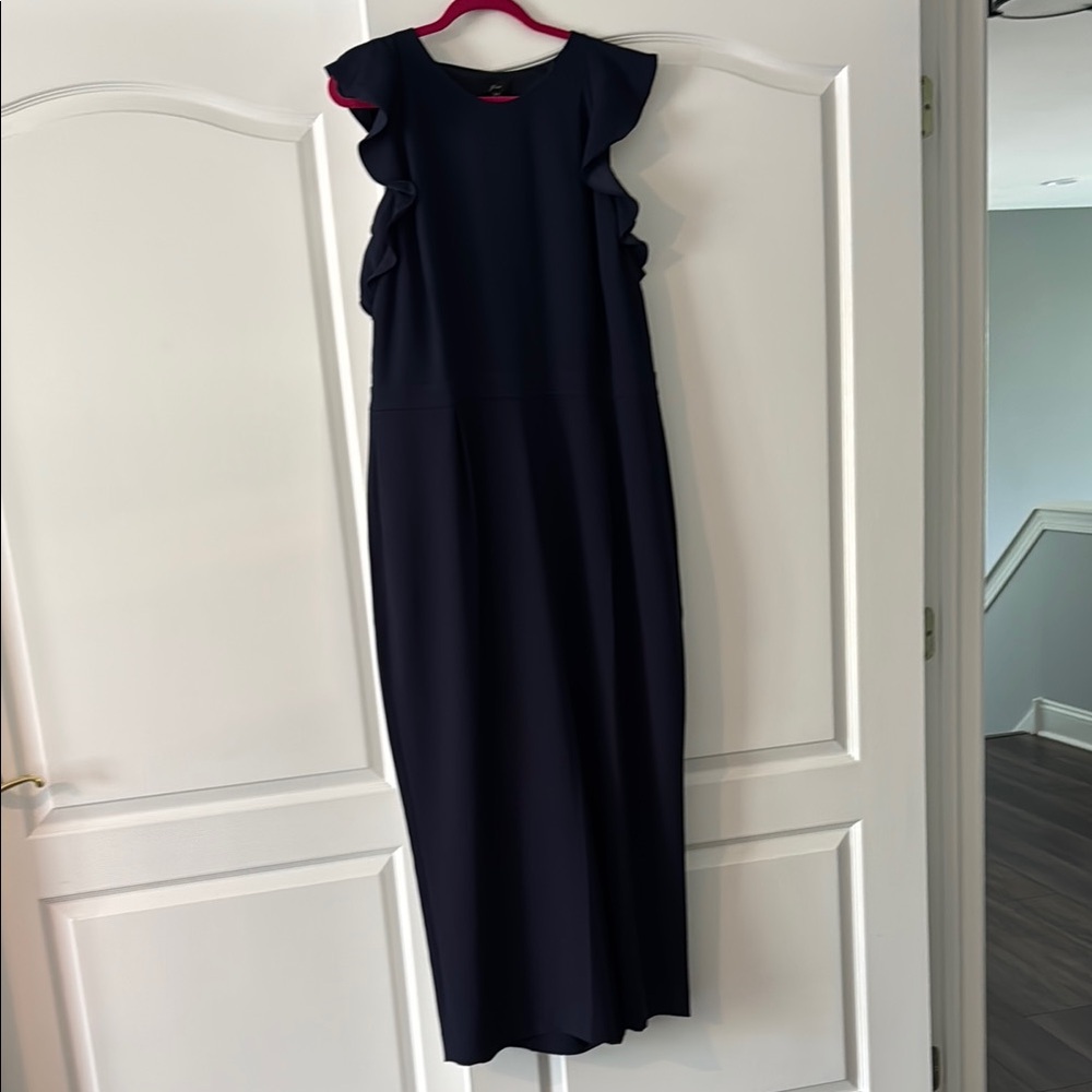 J. Crew Navy Ruffled Jumpsuit